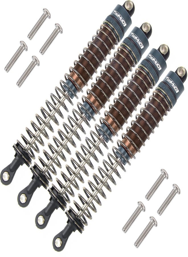 TOOMOD 1/10 130mm RC Oil filled Shock Absorbers kit for Tamiya TRX4 Axial SCX10 D90 Crawler Car Buggy Car Upgrades Replace Parts (Grey) - Image 1